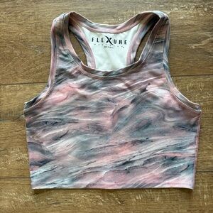 Women's Pink and Gray Marble Tank Top